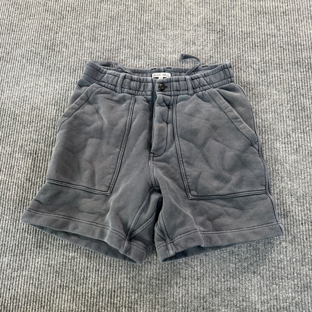 Alex Mill Mens Utility Sweat Shorts Size M Faded Navy Blue Cotton French Terry